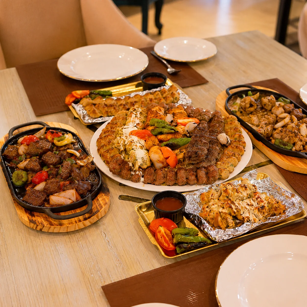 Cairo dining spread at Naturals Club & Resort